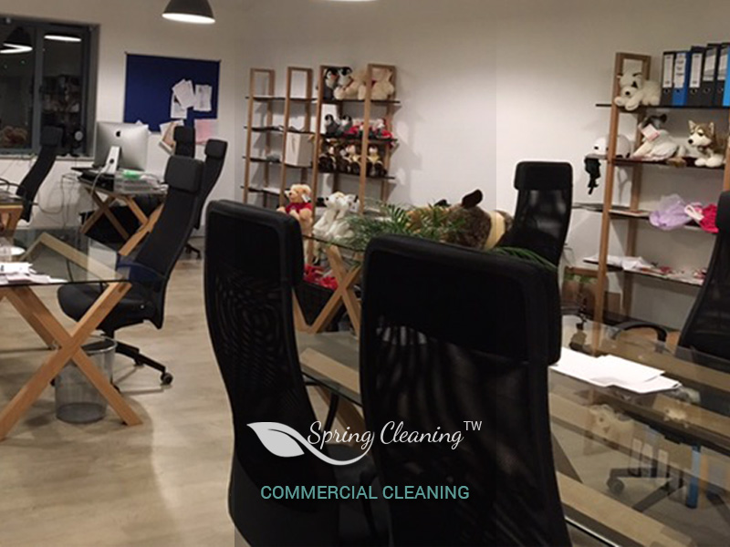 Workplace surfaces after professional cleaning