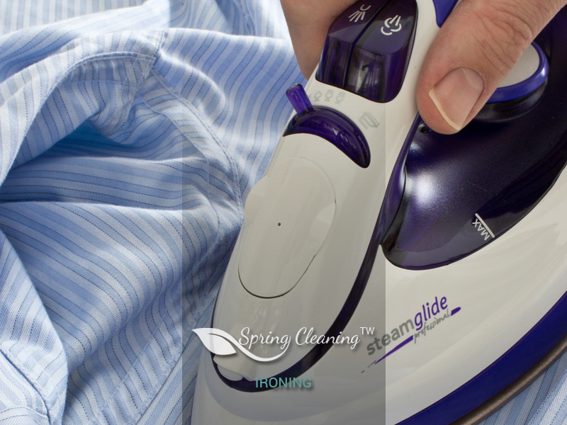 Neatly ironed household laundry