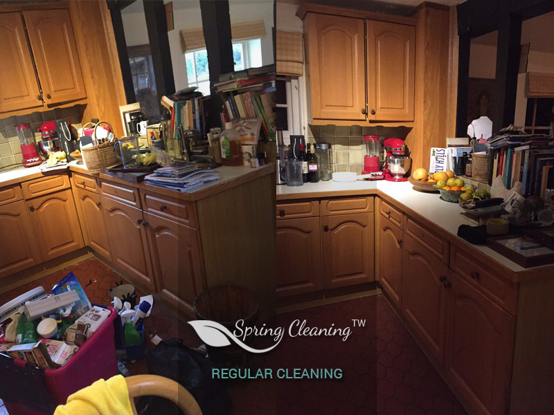 Fresh living space after domestic cleaning