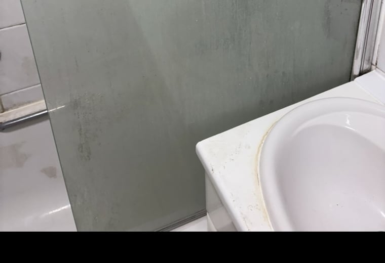 Bathroom reset before professional cleaning
