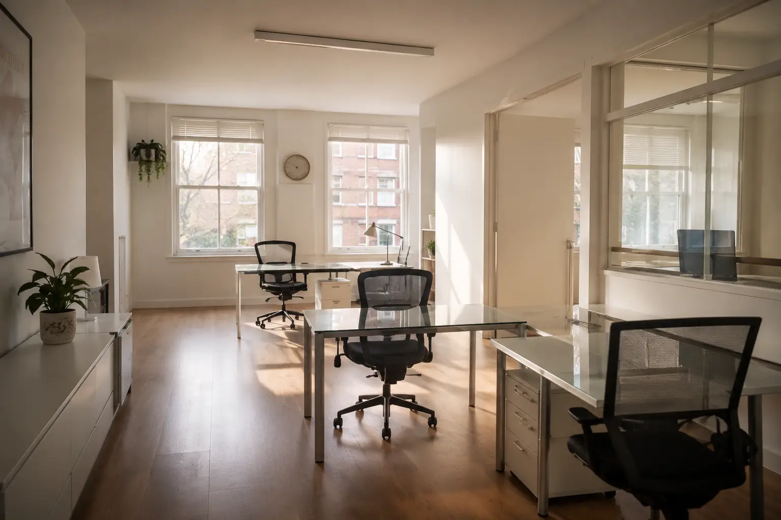 Clean office space after commercial cleaning